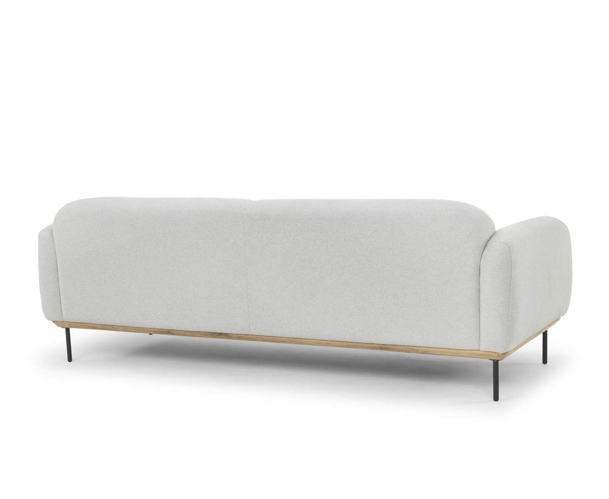 Amazon Brand - Movian Blankan 3-Seater Upholstered Sofa, 228 x 87 x 78 cm, Stain-Resistant Polyester, Light Grey