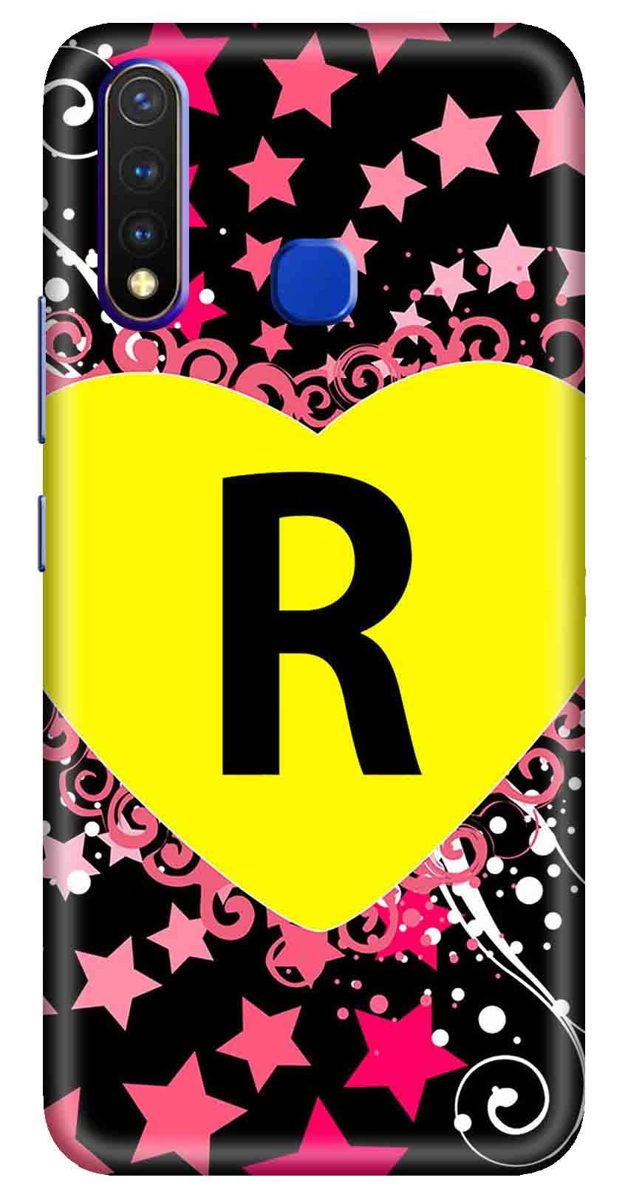 Amazon Brand - Solimo Designer Heart Pattern Alphabet-R 3D Printed Hard Back Case Mobile Cover for Vivo Y19 / Vivo U20