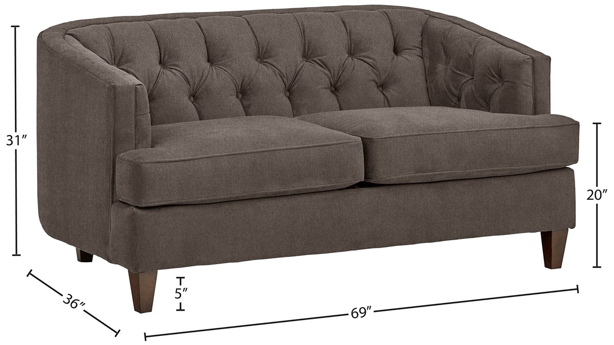 Amazon Brand – Stone & Beam Leila Tufted Sofa, 69" W, Pewter