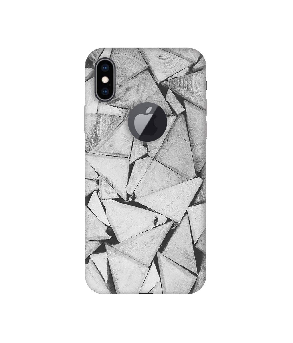 Amazon Brand - Solimo Designer Wooden Triangles 3D Printed Hard Back Case Mobile Cover for Apple iPhone Xs Max (Logo Cut)
