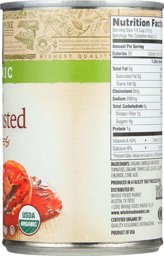 365 Everyday Value, Organic Diced Tomatoes, Fire Roasted, 14.5 oz