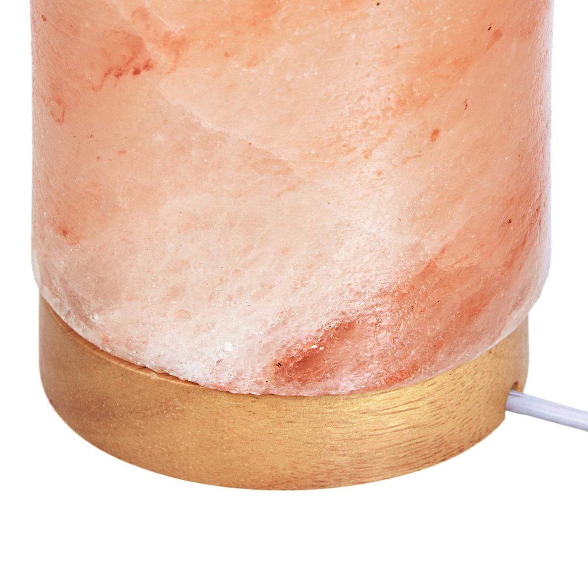 AmazonBasics Natural Himalayan Salt Lamp, Wood Base with Dimmer Switch - Cylinder Shape, Crystal Pink