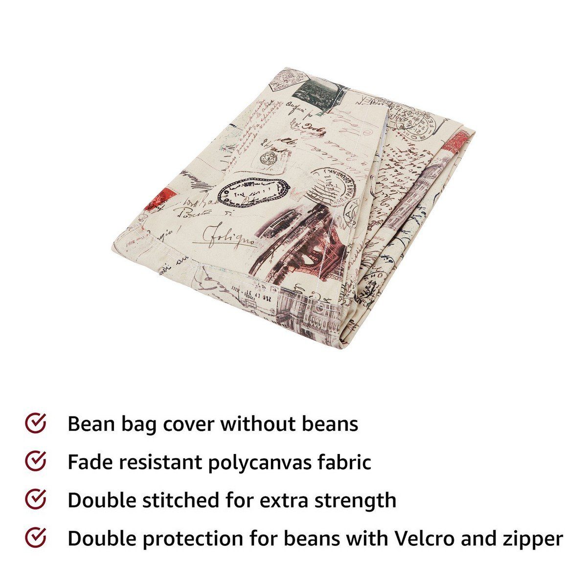 AmazonBrand - Amazon Brand - Solimo Parisian Dreams XL Bean Bag Cover Without Beans