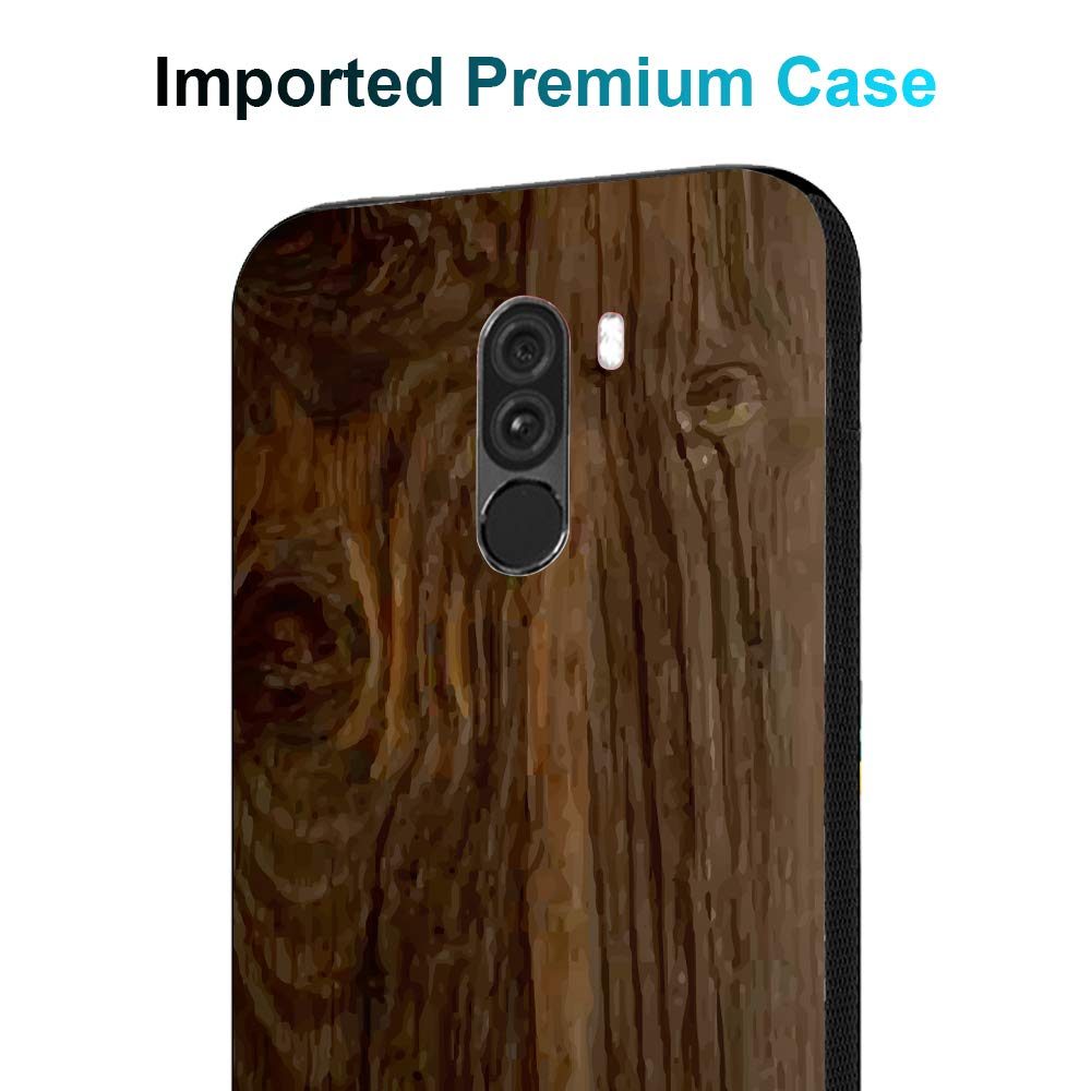 Amazon Brand - Solimo Designer Wooden Texture Printed Hard Back Case Mobile Cover for Poco F1 (D207)