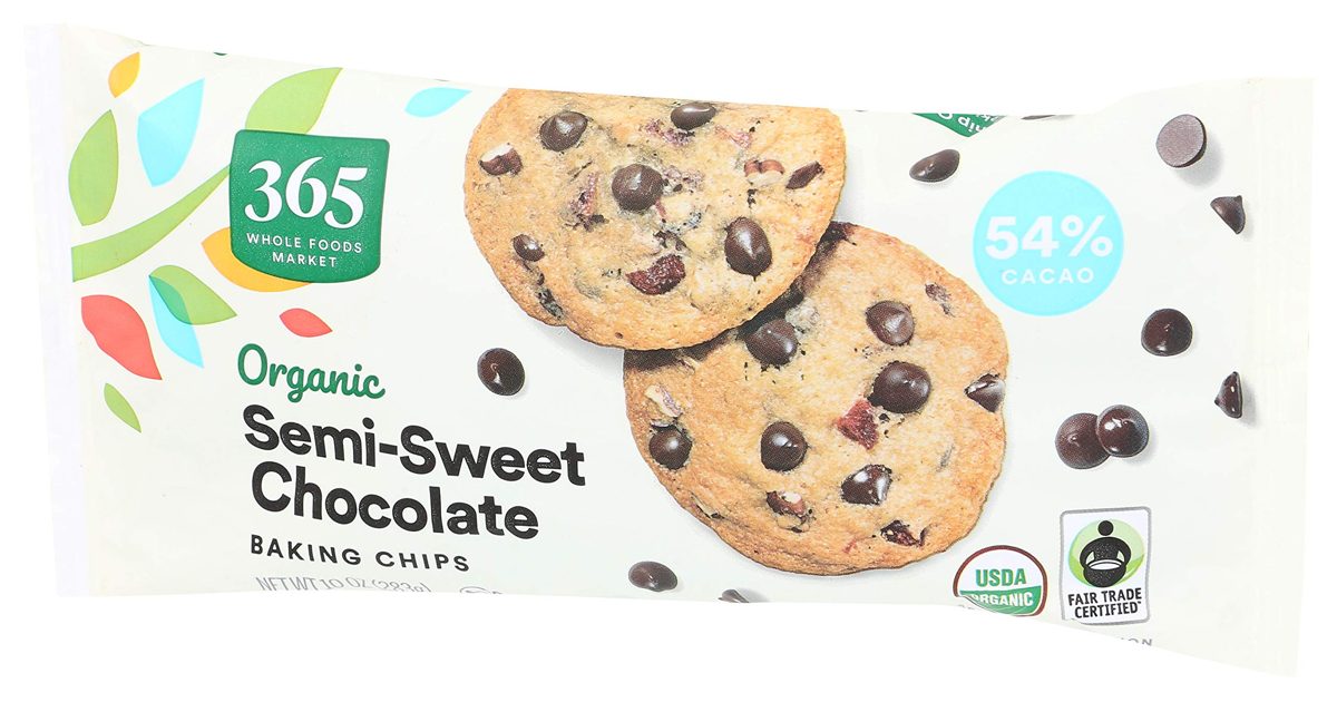 365 by Whole Foods Market, Organic Baking Chips, Semi-Sweet Chocolate, 10 Ounce