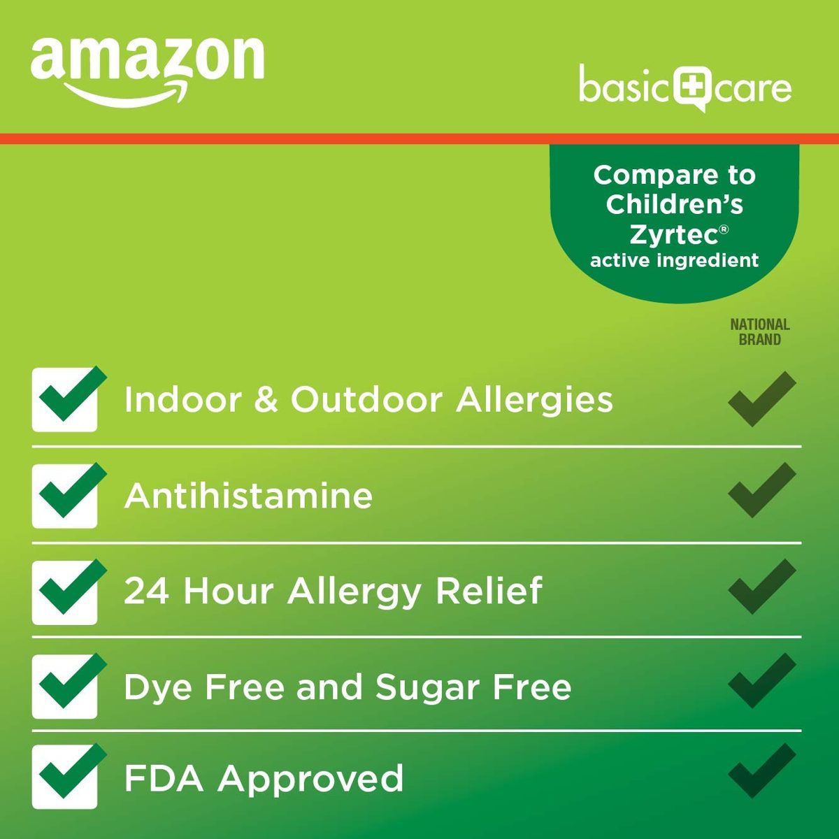 Amazon Basic Care Children’s All Day Allergy, Cetirizine Hydrochloride Oral Solution 1 mg/mL, Grape Flavor, 8 Fluid Ounces