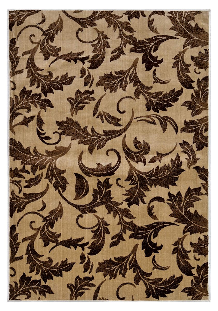 Ravenna Home Amore Rug, 8'W x 10'L, Stylized Leaf Design