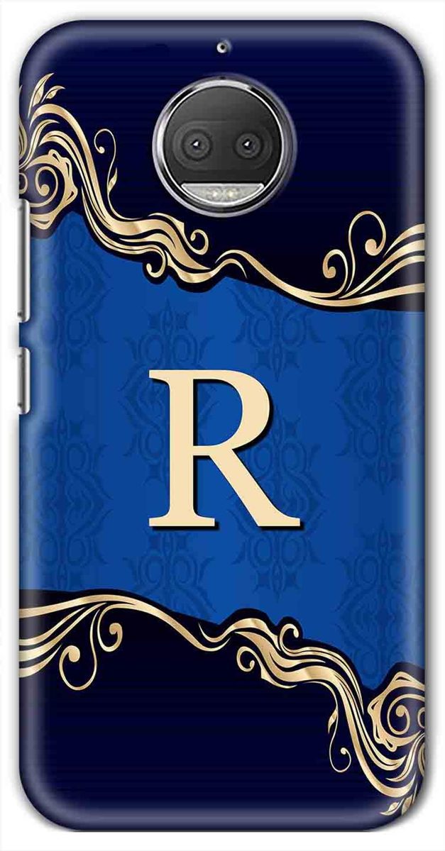 Amazon Brand - Solimo Designer Blue Pattern Alphabet-R 3D Printed Hard Back Case Mobile Cover for Motorola Moto G5S Plus