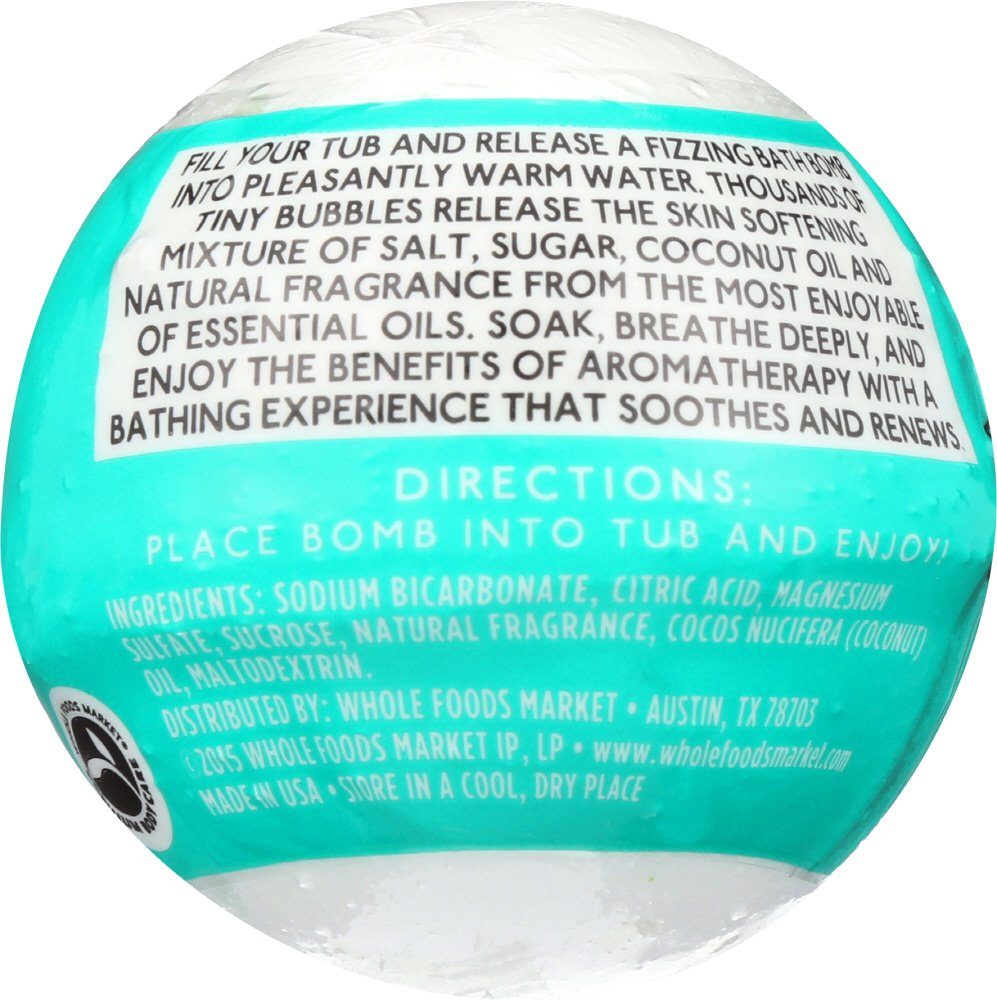 Whole Foods Market, Fizzing Epsom Bomb, Muscle Soak, 2.3 oz