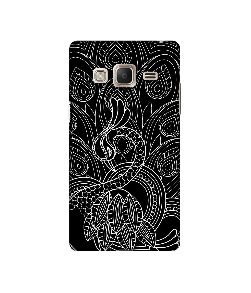 Amazon Brand - Solimo Designer Peacock Feather Pattern 3D Printed Hard Back Case Mobile Cover for Samsung Z3