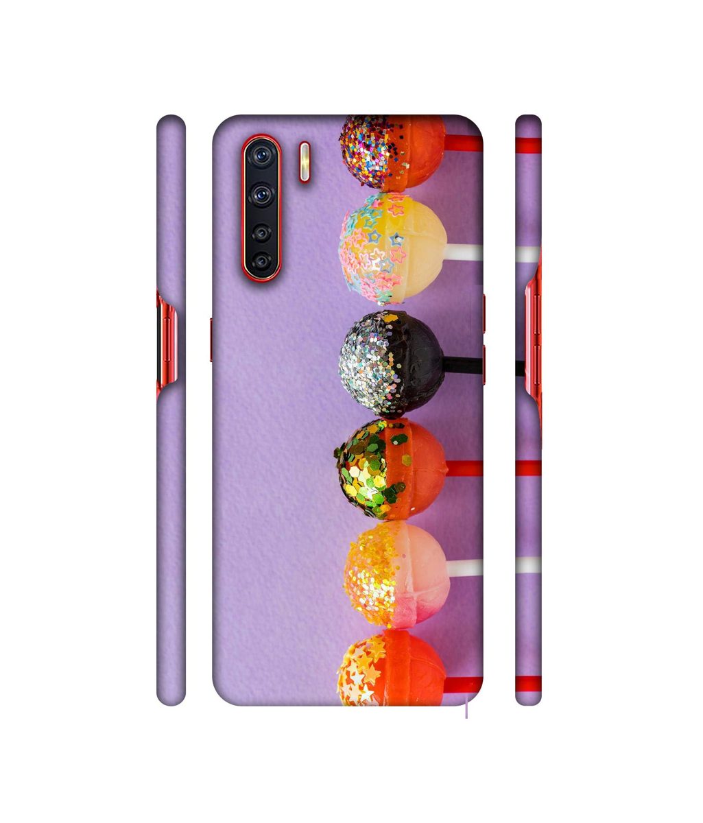 Amazon Brand - Solimo Designer Gilliter Lollipops 3D Printed Hard Back Case Mobile Cover for Oppo A91