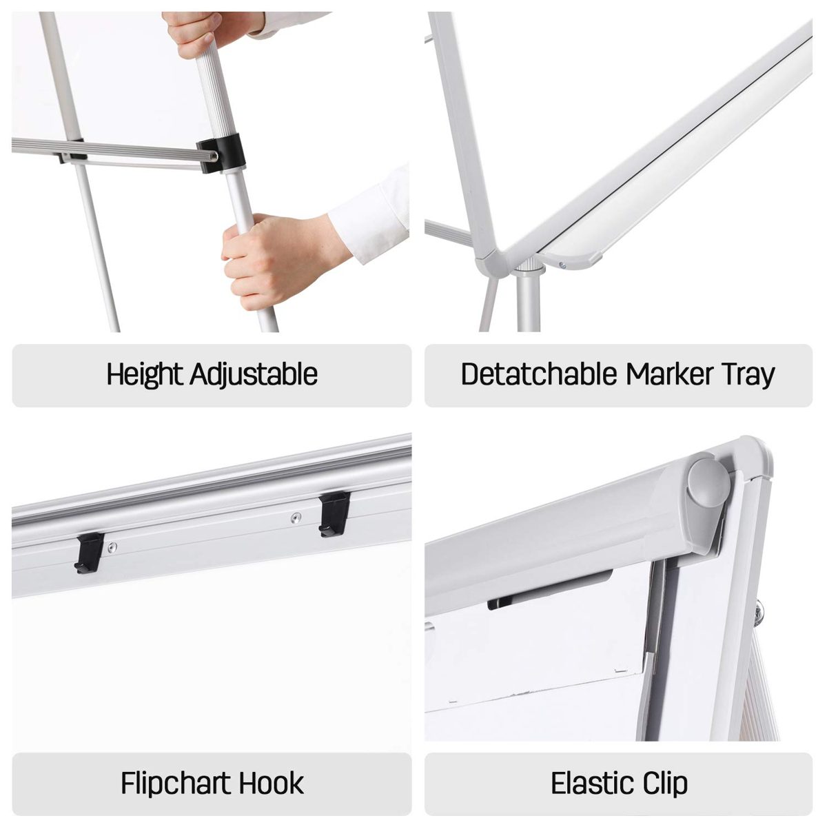 AmazonBasics Dry Erase Presentation Easel, 29"x 42", 4 Legs, Silver