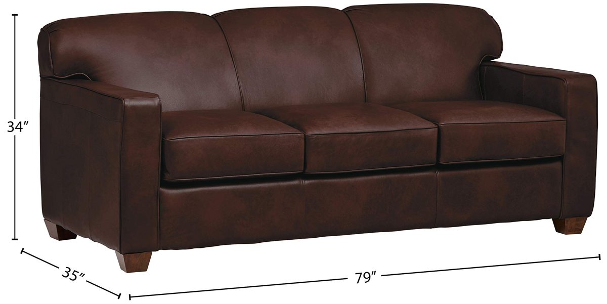 Amazon Brand – Stone & Beam Fischer Queen-Sized Sleeper Sofa, 79"W, Driftwood Leather