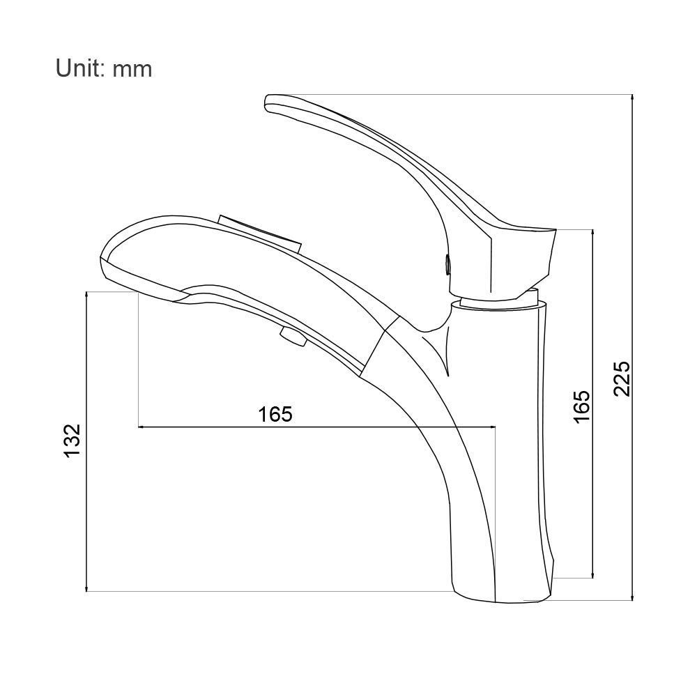 Umi Essentials Bathroom Sink Mixer Tap with Pull Out Spray Head