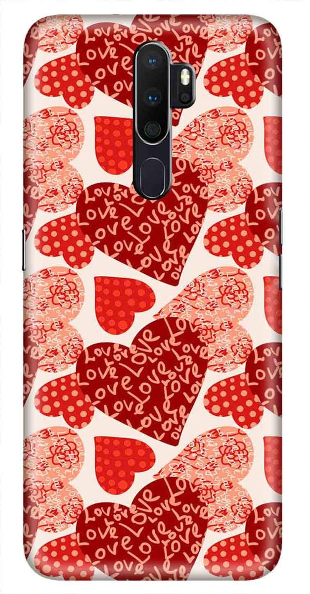 Amazon Brand - Solimo Designer Heart Pattern Design 3D Printed Hard Back Case Mobile Cover for Oppo A9 (2020)