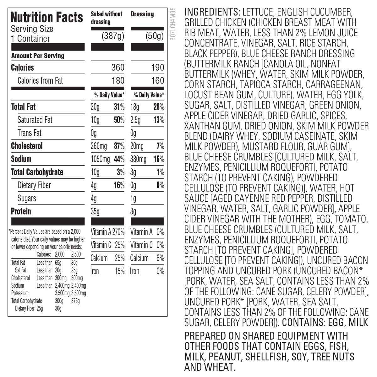 Amazon Kitchen, Cobb Salad With Chicken & Uncured Bacon, 15.4 oz