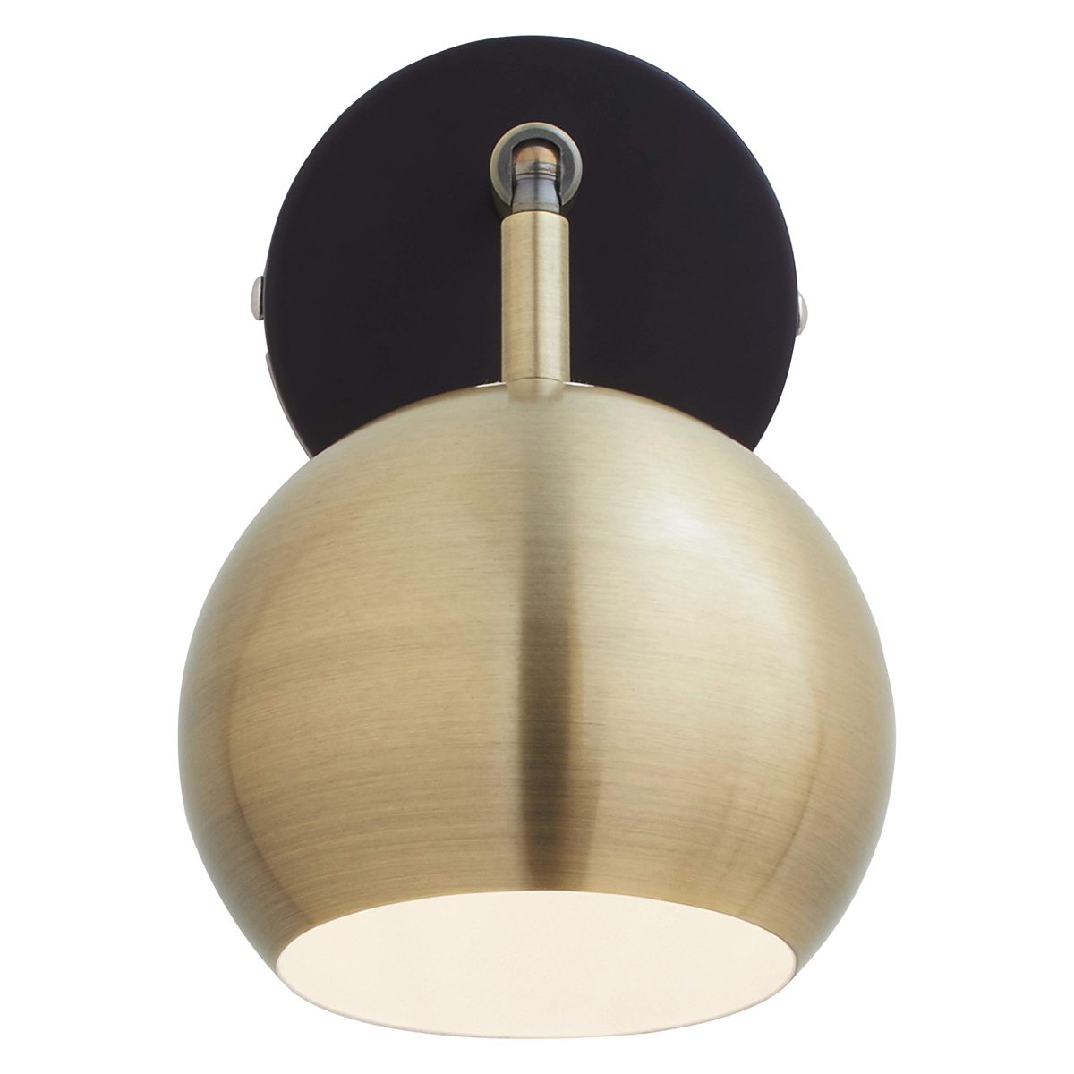 Amazon Brand – Rivet Modern Wall Sconce Light, 6.75"H, Brass and Black