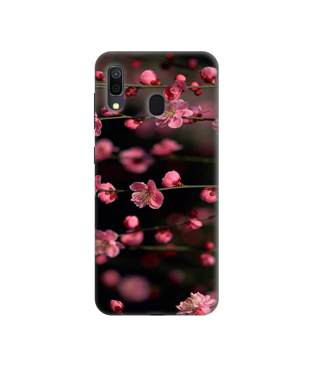 Amazon Brand - Solimo Designer Pink Flowers 3D Printed Hard Back Case Mobile Cover for Samsung Galaxy A30
