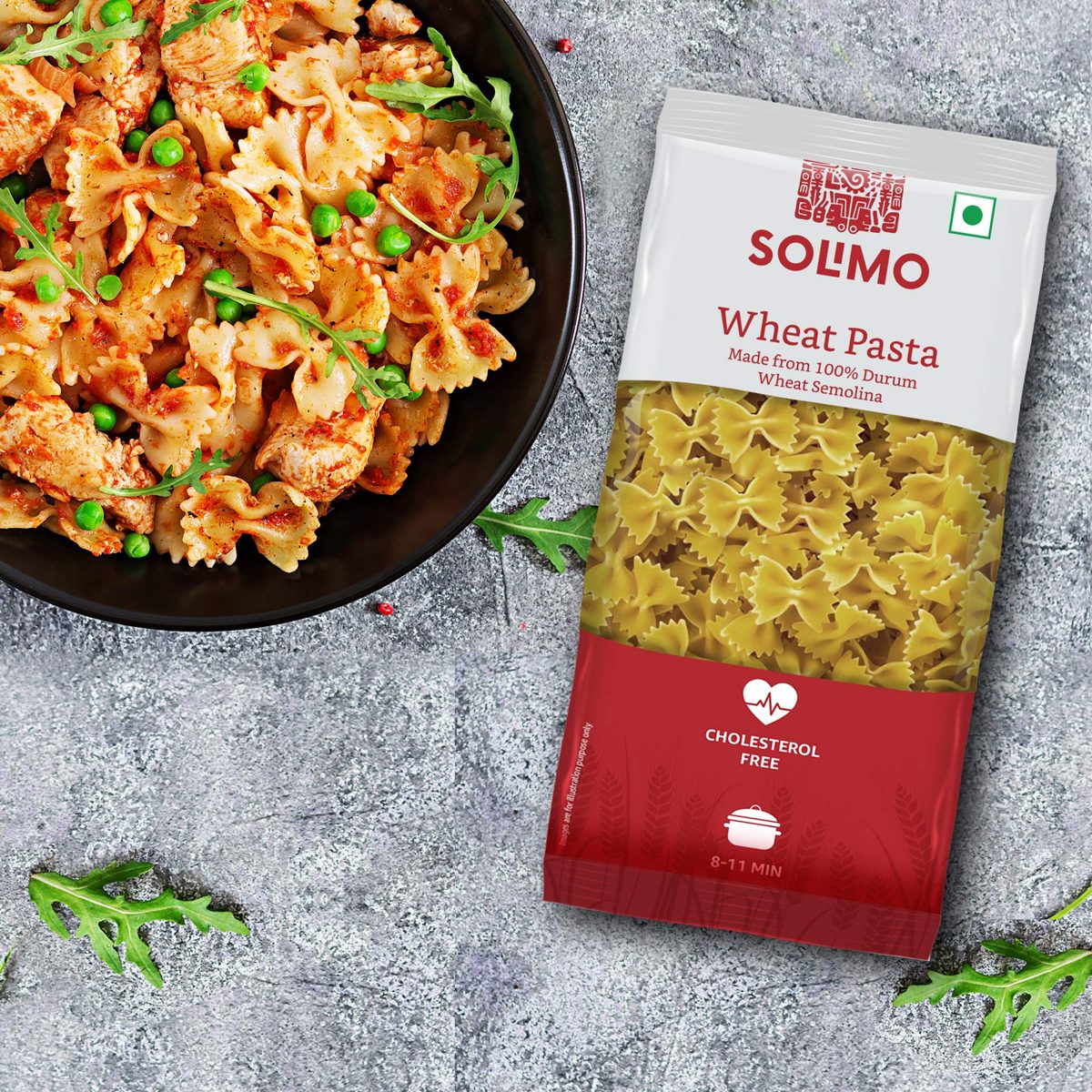Amazon Brand - Solimo Durum Wheat Farfalle Pasta, 500g