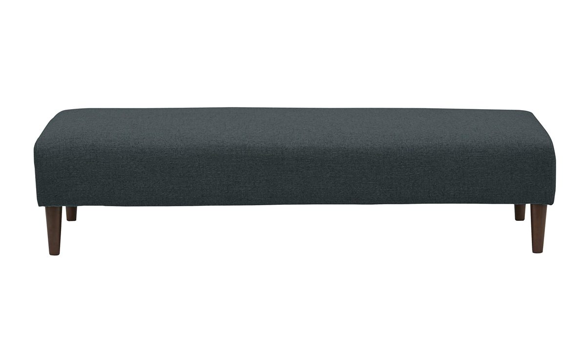 Amazon Brand – Rivet Ava Mid-Century Modern Upholstered Ottoman, 63.4"W, Denim