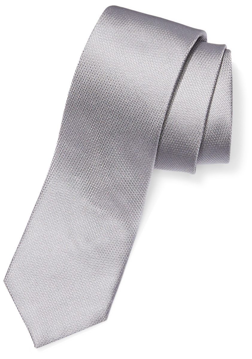 Buttoned Down Classic Silk 3" Necktie Silver Texture, Regular