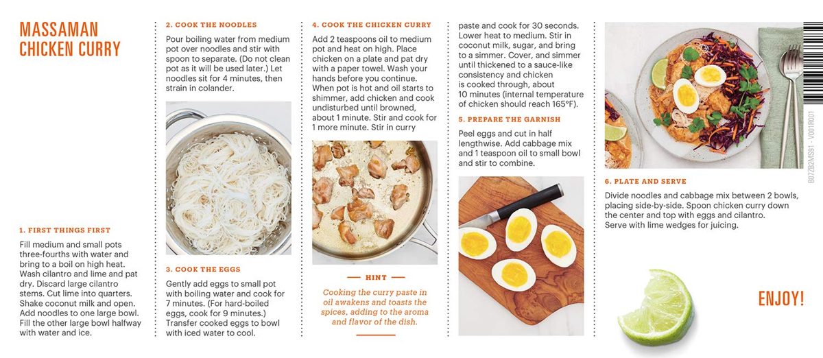 Amazon Meal Kits, Massaman Chicken Curry with Rice Noodles, Serves 2