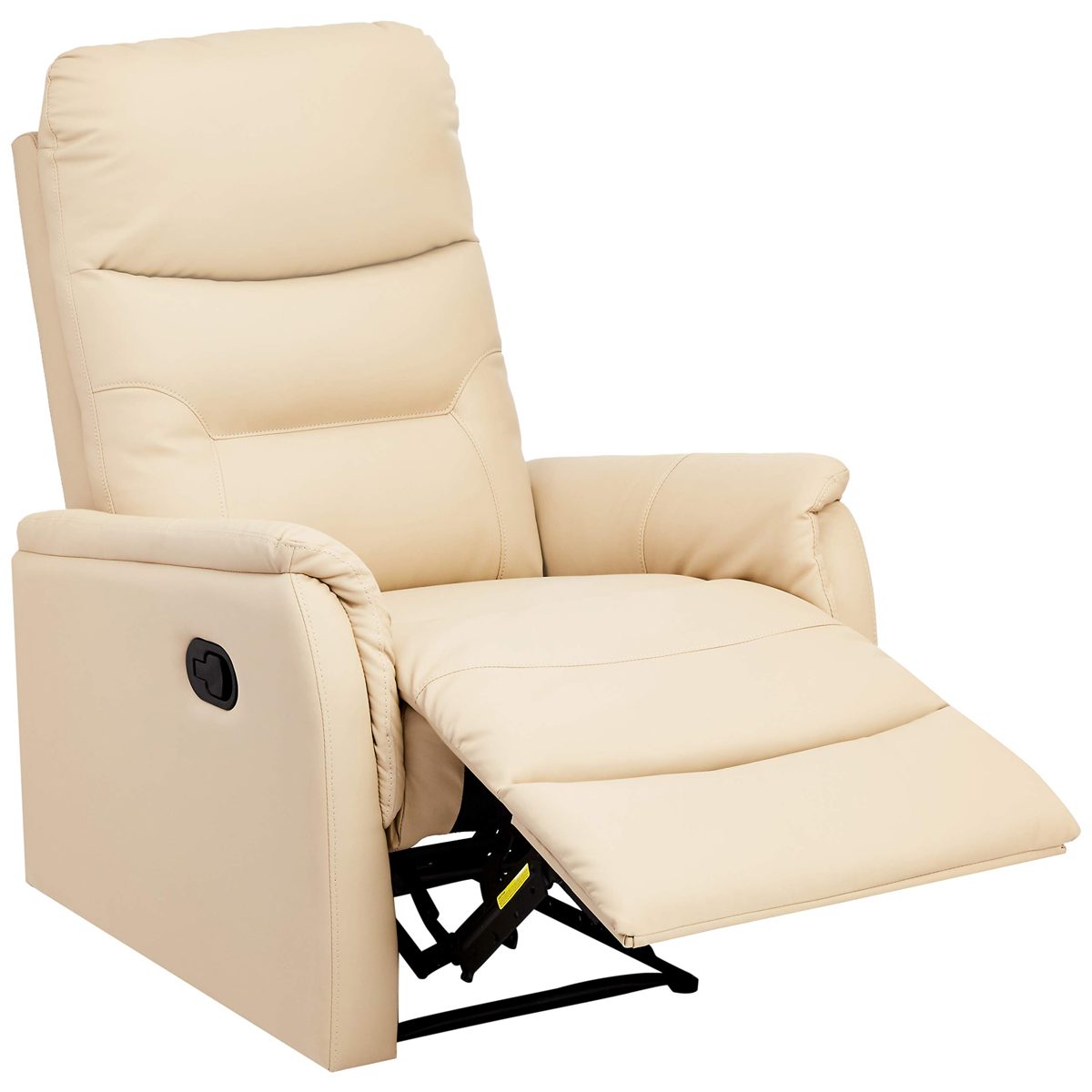 AmazonBasics Modern Faux Leather Pull-Tab Recliner Chair - Cream