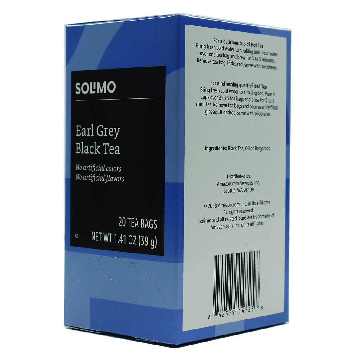 Amazon Brand - Solimo Earl Grey Tea Bags, 20 Count