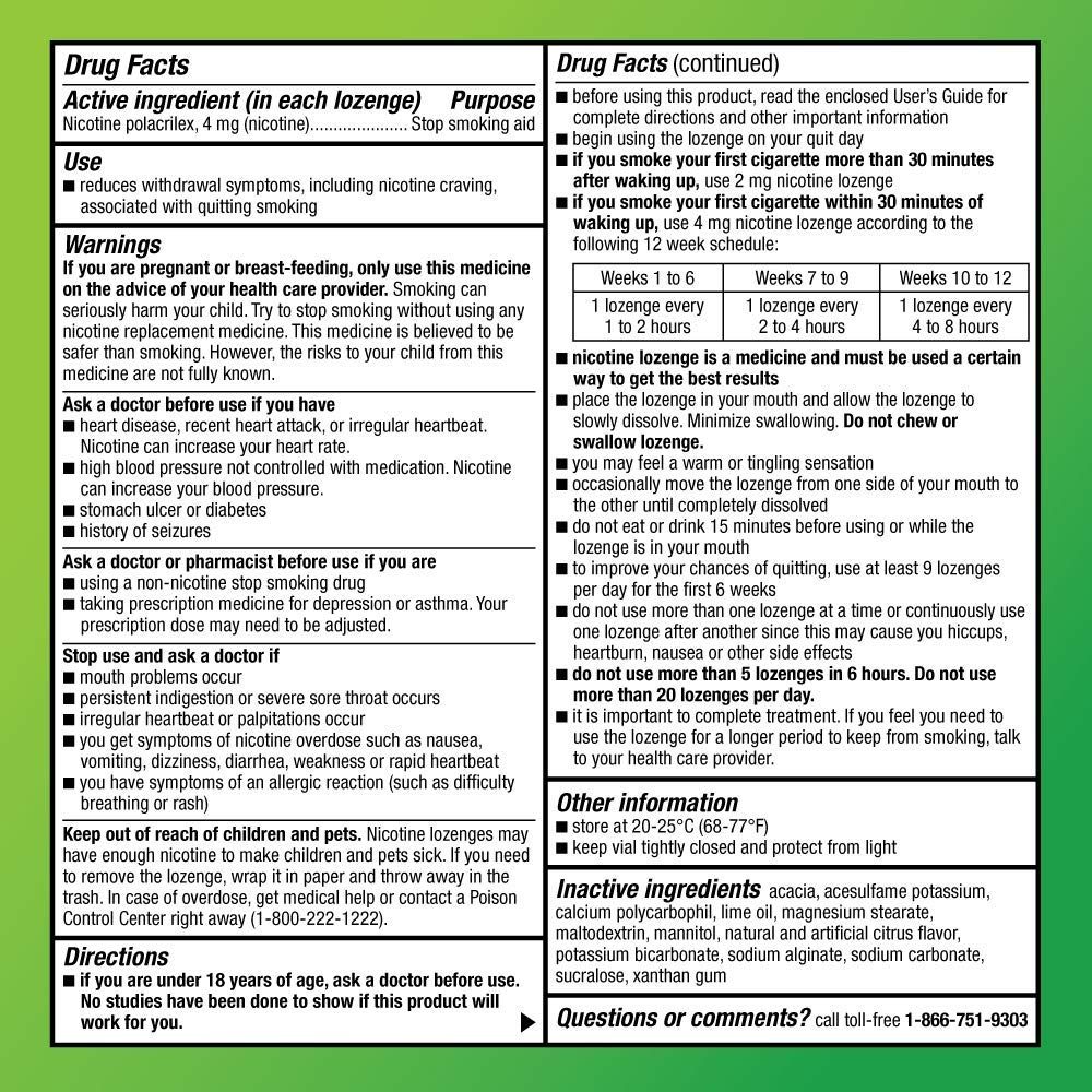 Amazon Basic Care Mini Nicotine Polacrilex Lozenge, 4 mg (nicotine), Citrus Flavor, Stop Smoking Aid, 81 Count