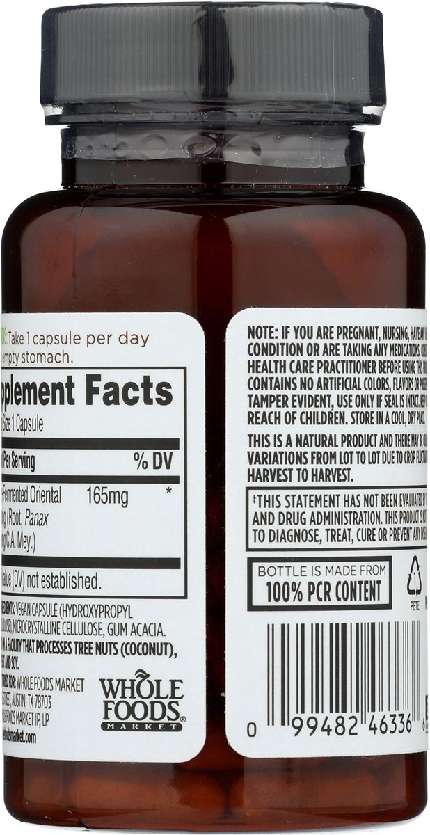 Whole Foods Market, Fermented Ginseng, 30 ct