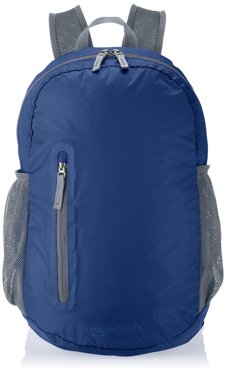 AmazonBasics Ultralight Packable Day Pack - Navy Blue, 25L