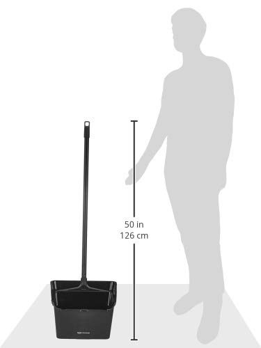 AmazonCommercial Lobby Dustpan, Black, 4-pack