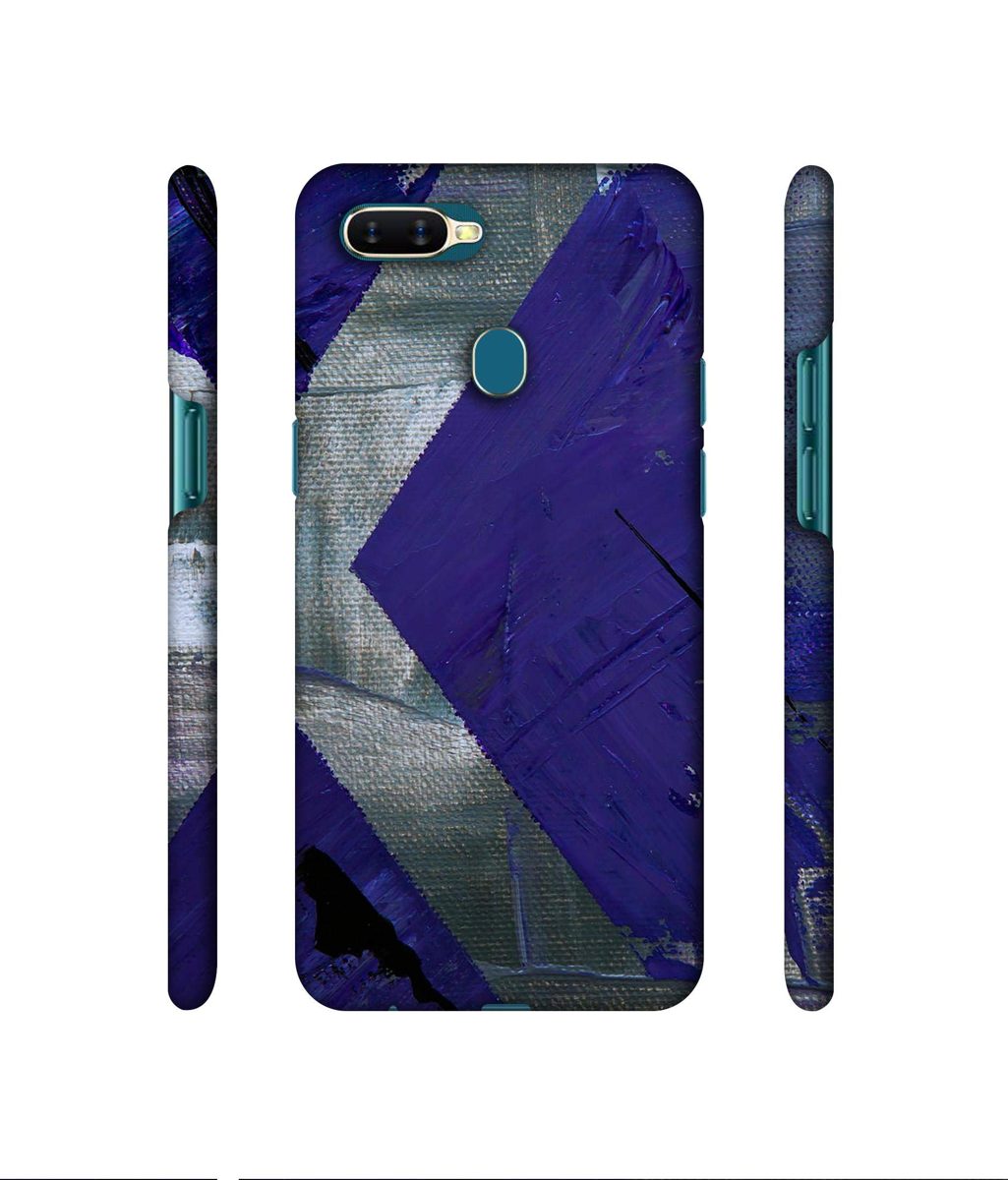 Amazon Brand - Solimo Designer Purple and Gray Texture 3D Printed Hard Back Case Mobile Cover for Oppo A7