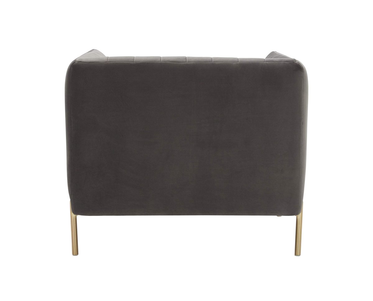 Amazon Brand – Rivet Frederick Mid-Century Modern Tufted Velvet Living Room Chair, 38"W, Grey
