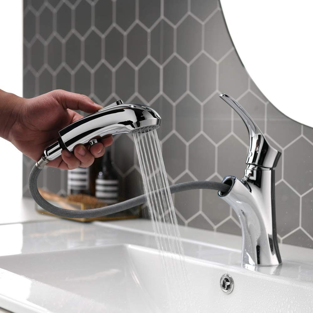 Umi Essentials Bathroom Sink Mixer Tap with Pull Out Spray Head