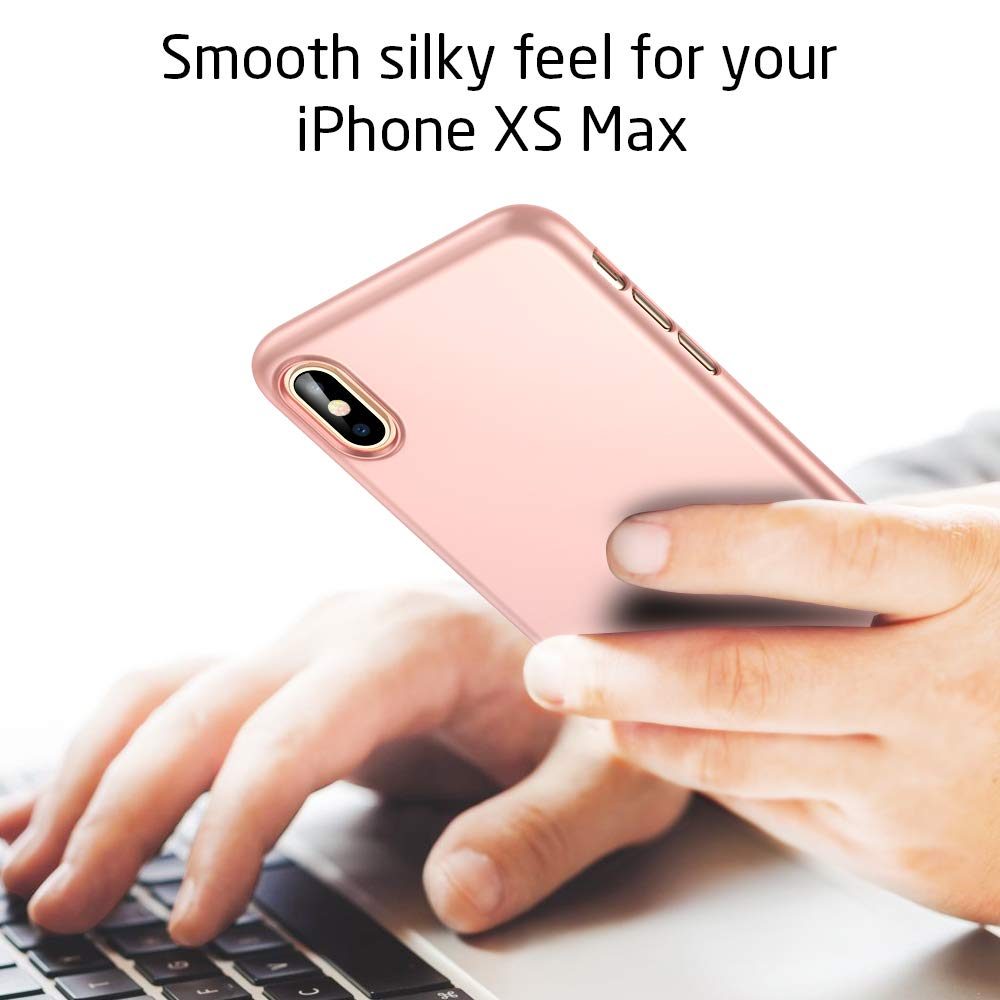 Eono iPhone Xs Max Case,Slim Black Shock Absorption Hard TPU Cover Case [Ultra-Thin and Highly Protective] for the iPhone Xs Max, Rosegold