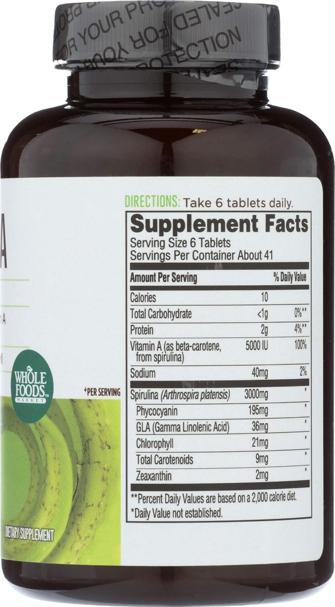 Whole Foods Market, Spirulina 3000mg, 250 ct