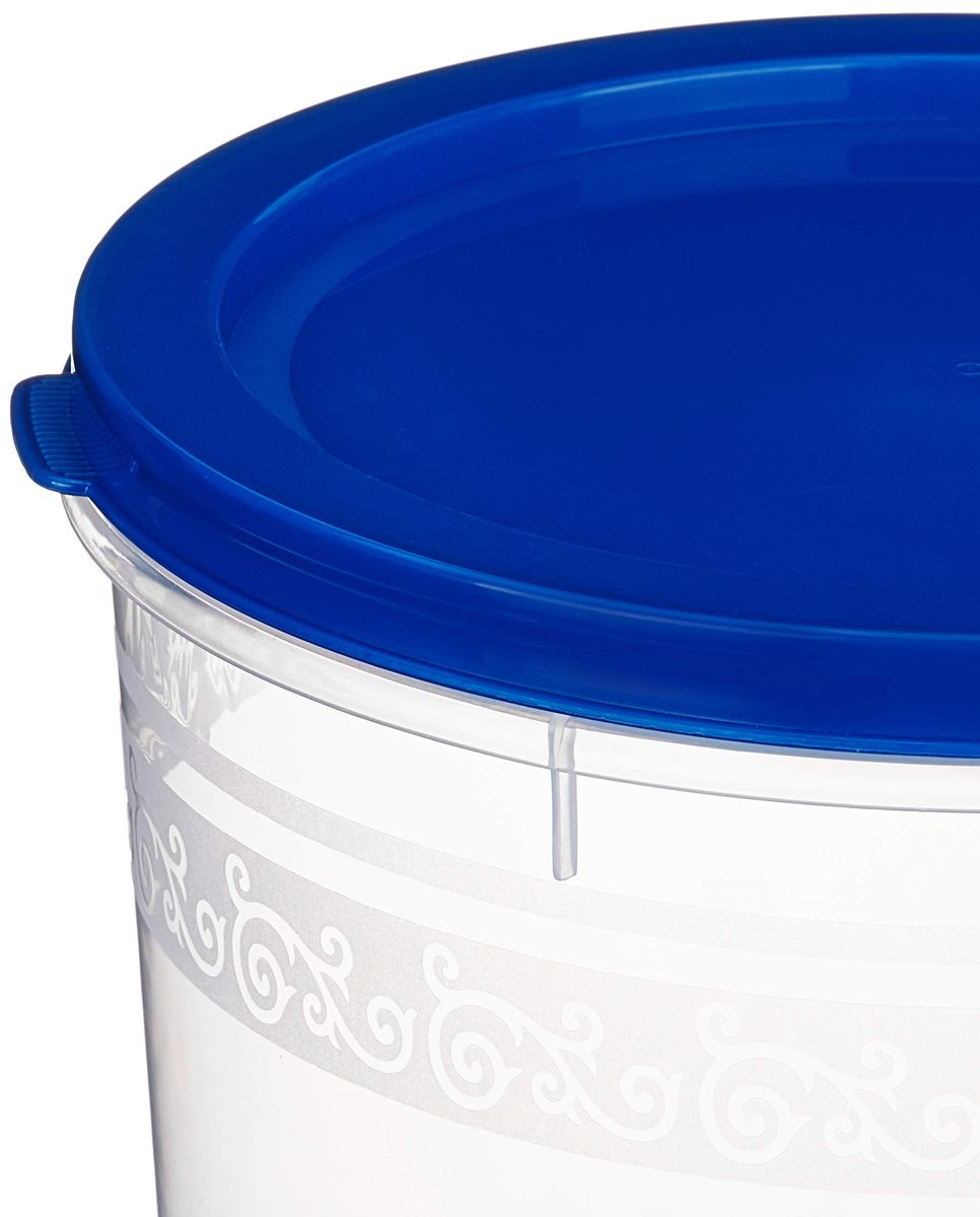 (Renewed) Amazon Brand - Solimo 2-Piece Kitchen Storage Container Set, 7.5 litres, Blue Lid