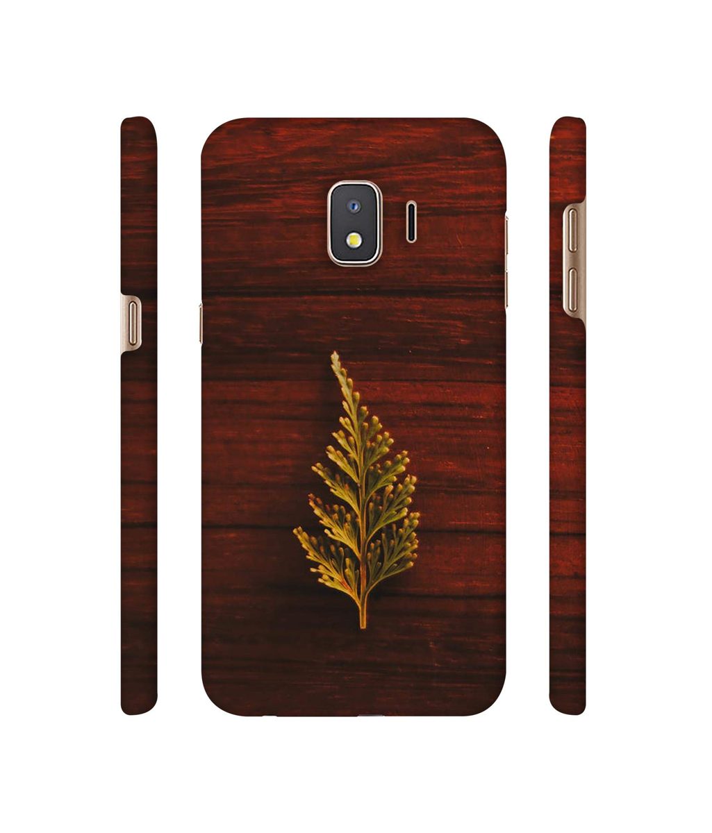 Amazon Brand - Solimo Designer Leaf on Wood 3D Printed Hard Back Case Mobile Cover for Samsung Galaxy J2 Core