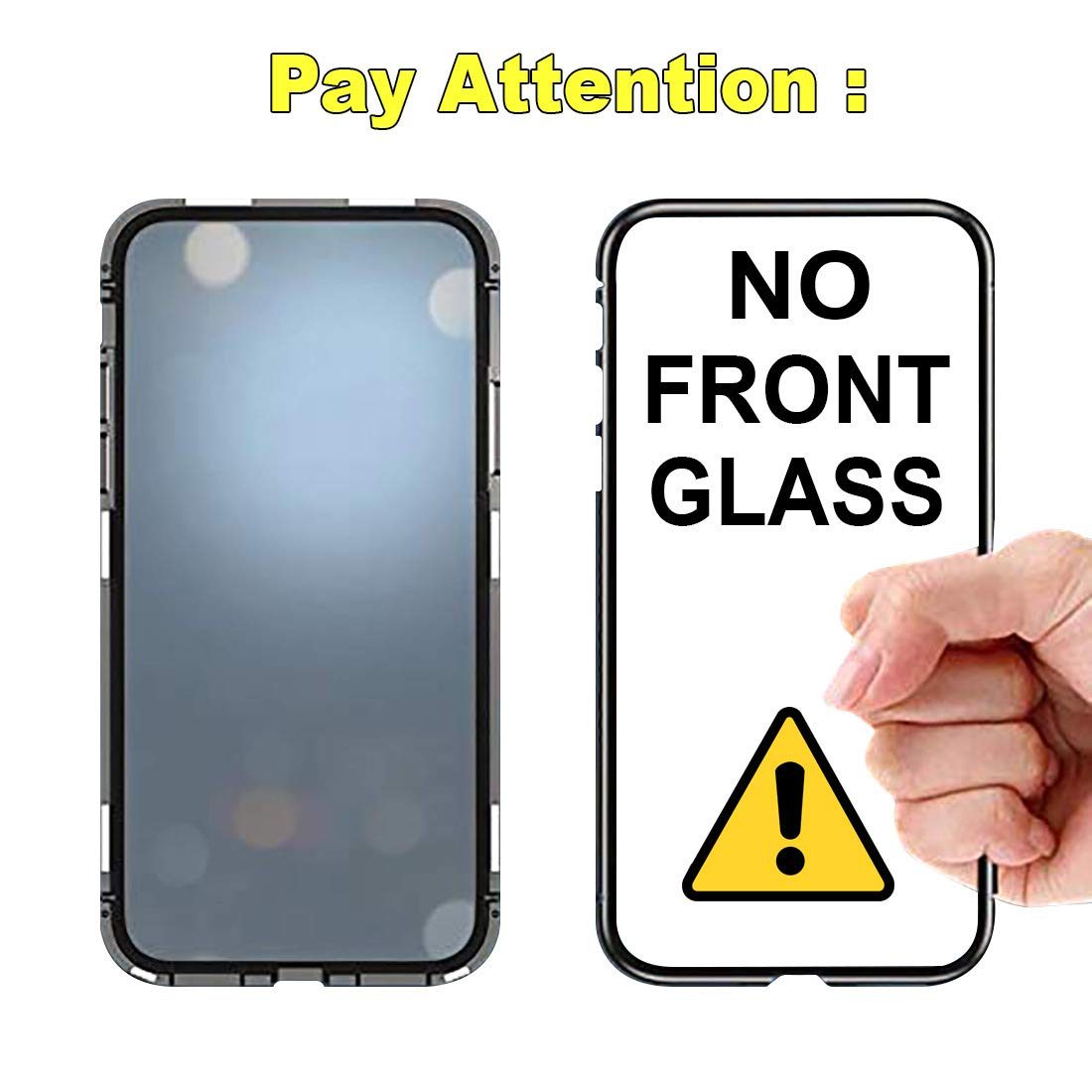Amazon Brand - Solimo Magnetic Metal Frame Mobile Cover (Bumper Glass Back) for Vivo Z1 Pro (Black)