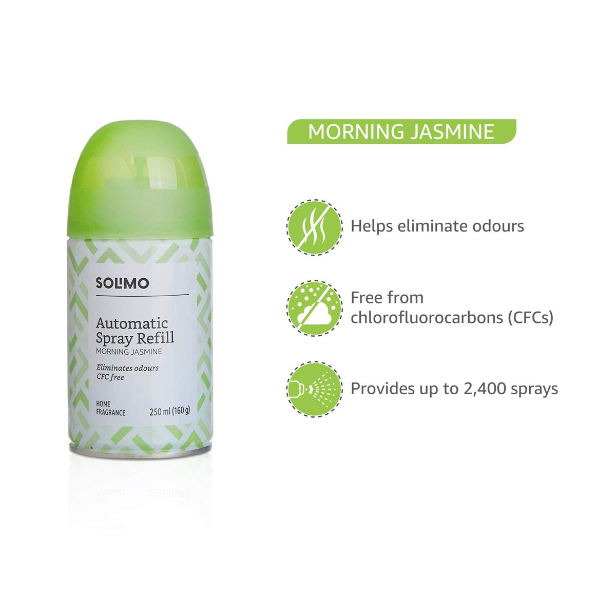 Amazon Brand - Solimo Automatic Air Freshener Refill - 250 ml (Morning Jasmine)