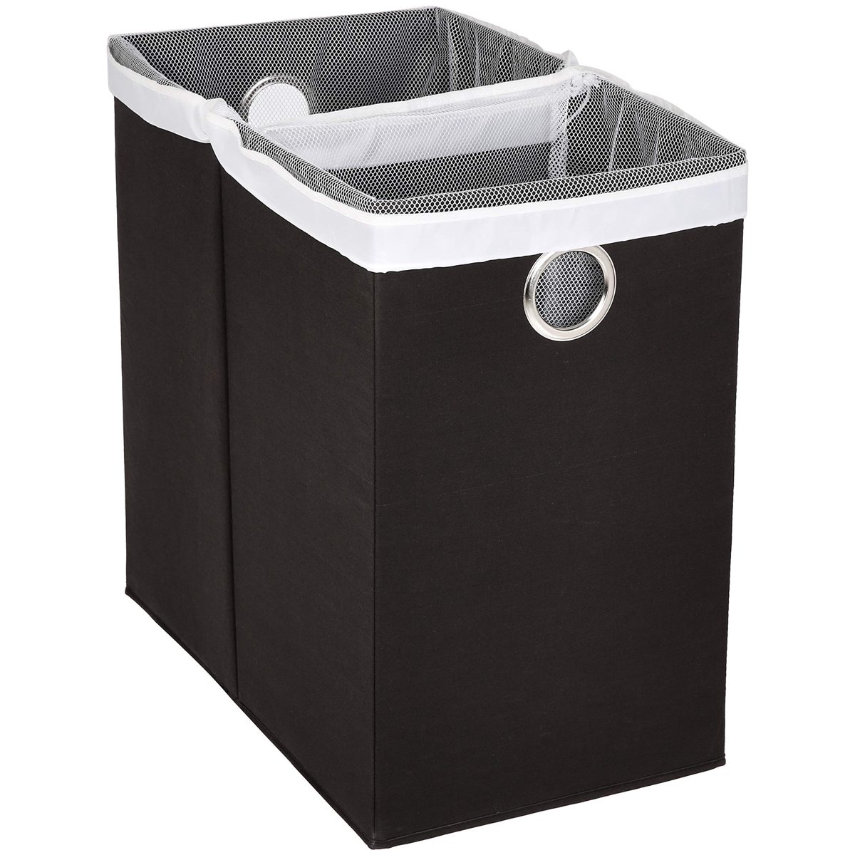 AmazonBasics Collapsible Laundry Sorter with Magnetic Lid Collapsible Laundry Sorter with Magnetic Lid Black