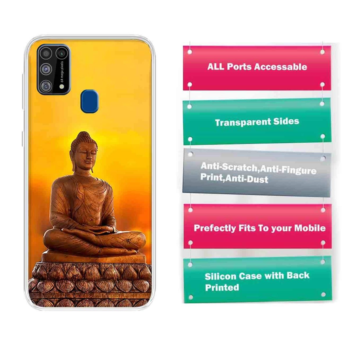 Amazon Brand - Solimo Designer Multicolor Lord Budha Printed Soft Back Case Mobile Cover for Samsung Galaxy M31