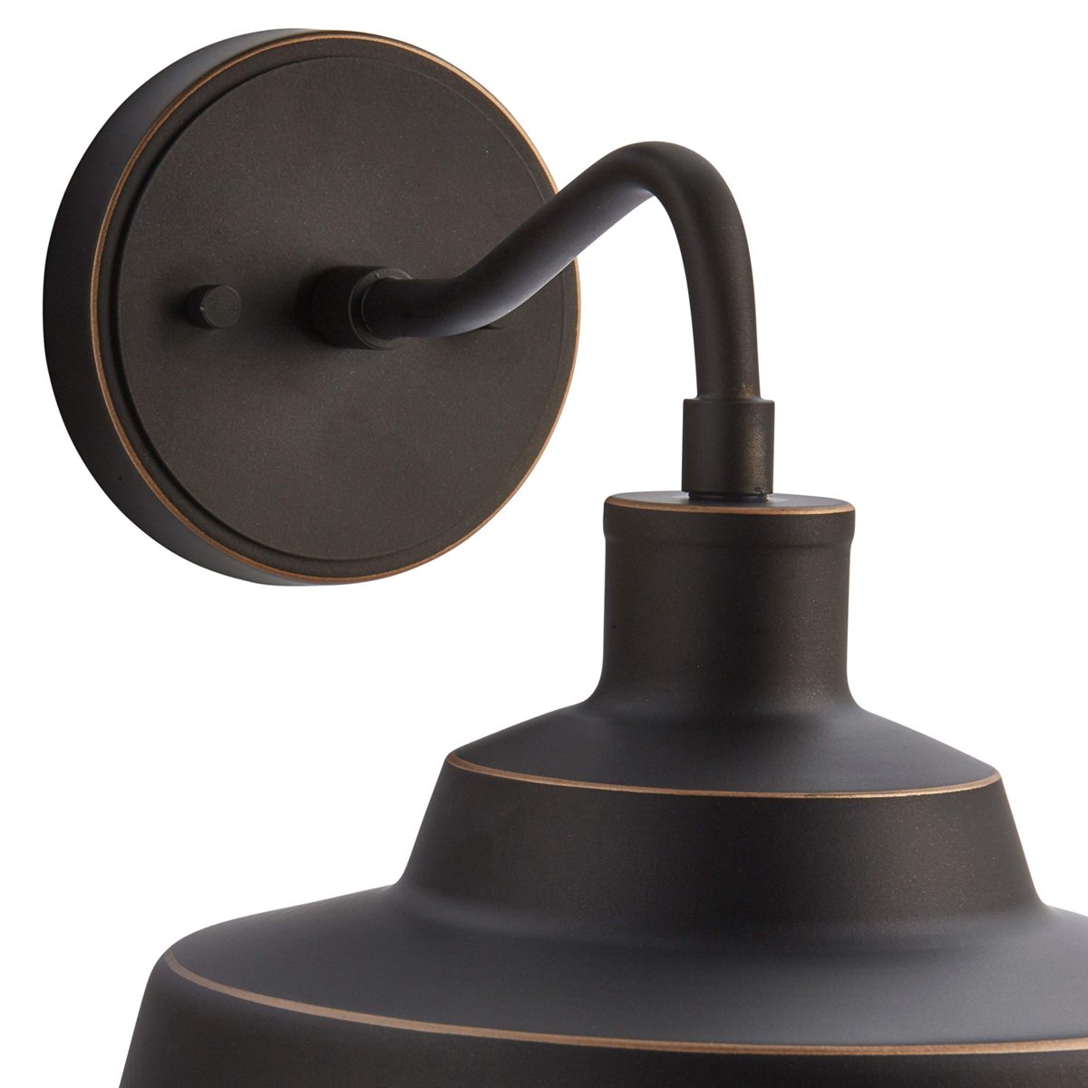 Amazon Brand – Stone & Beam Industrial Farmhouse Barn Outdoor Wall Sconce with Light Bulb - 10 x 12.72 x 9.72 Inches, Antique Bronze