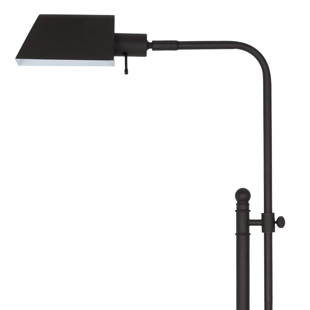 Amazon Brand – Ravenna Home Metal Adjustable Living Room Standing Pharmacy Floor Lamp With LED Light Bulb - 49.75 - 62 Inches, Dark Bronze