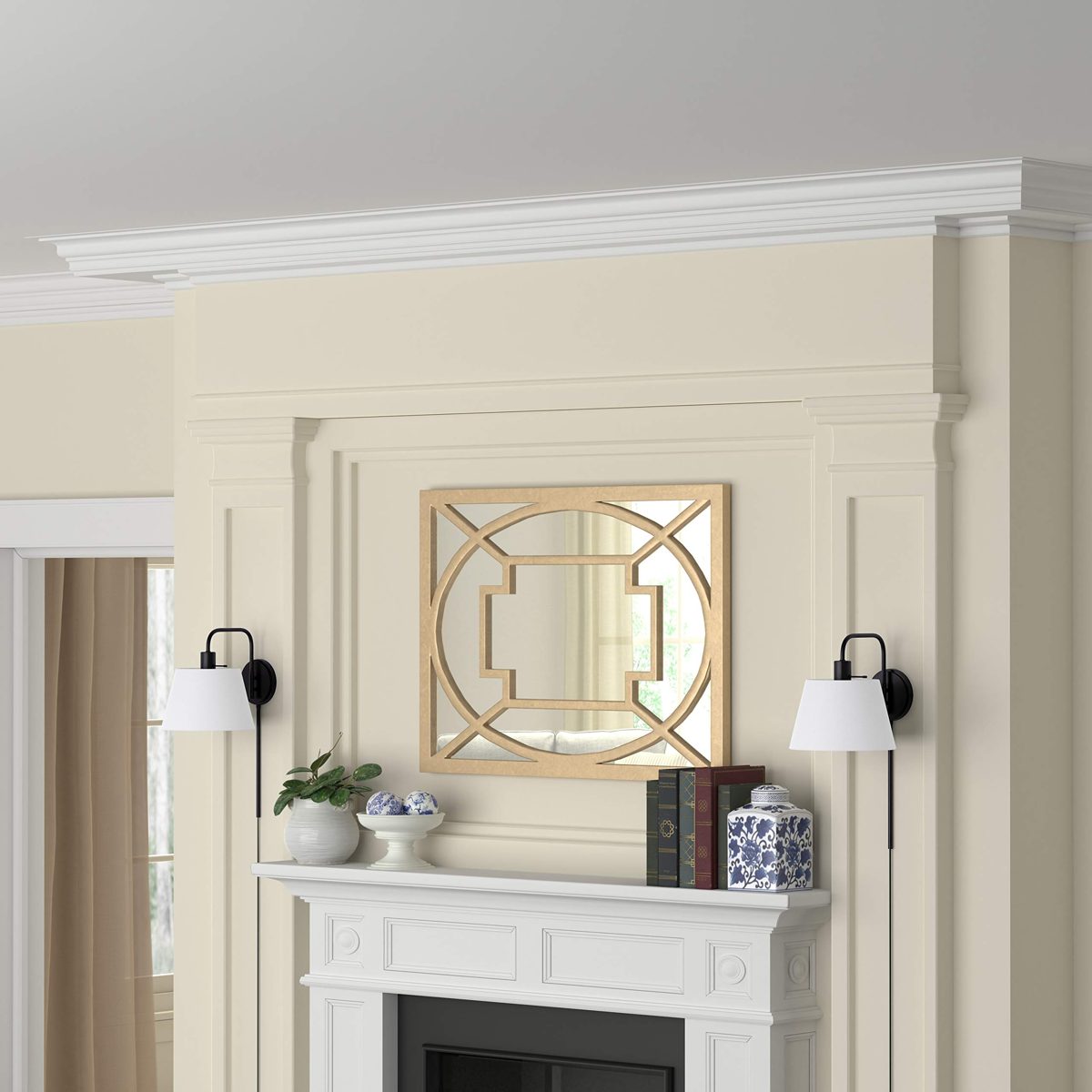 Amazon Brand – Ravenna Home Traditional Plug-In Wall Sconce with Linen Shade, LED Bulb Included, 11"H, Dark Bronze