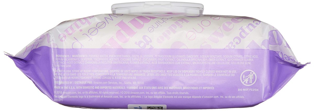 Amazon Elements Baby Wipes, Sensitive, 480 Count, Flip-Top Packs