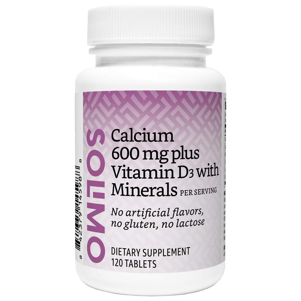 Amazon Brand - Solimo Calcium 600 mg plus Vitamin D3 40 mcg (1600 IU) with Minerals, 120 Tablets (2 Tablets per Serving)