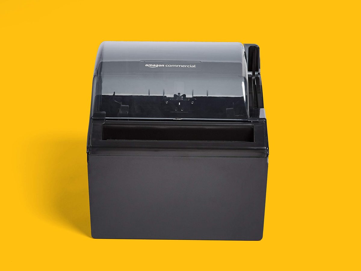 AmazonCommercial Lever Roll Towel Dispenser, Classic, Transparent Black - 3-Pack