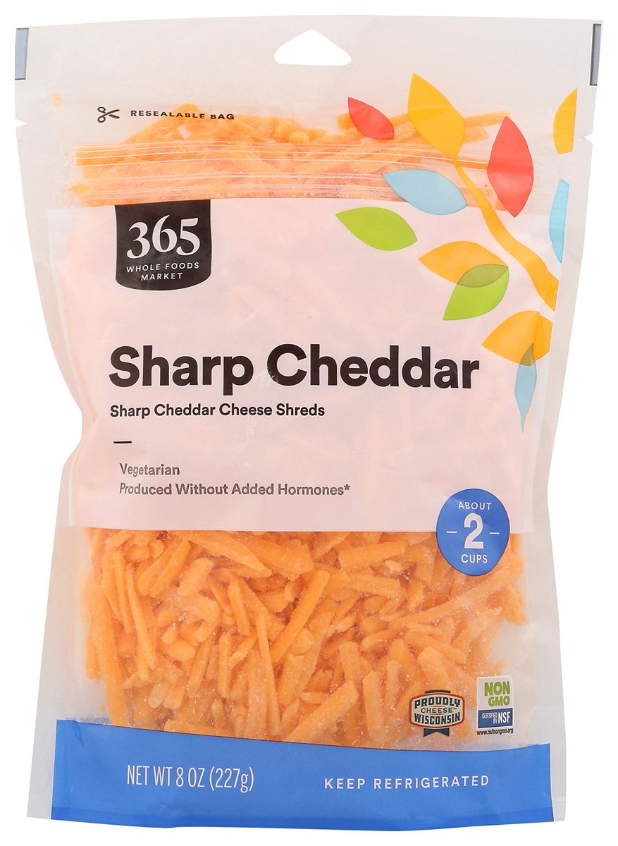 365 EVERYDAY VALUE Sharp Cheddar Cheese Shreds, 8 OZ